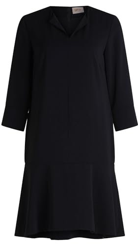 Cartoon Damen Volantkleid mit Taschen Schwarz,44