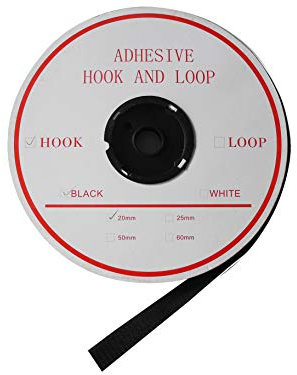 Carte Dozio - Nastro a strappo adesivo, colore Nero, MASCHIO - 1 rotolo a confezione alto 20mm e lungo 25 metri
