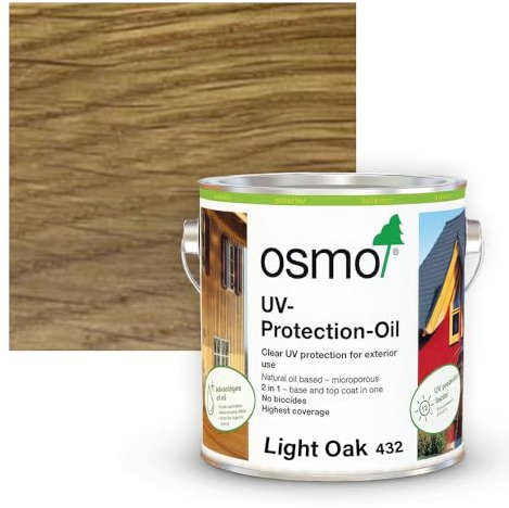Osmo UV Protection Oil Tints, Biocide Free (750ml, 432, Light Oak)