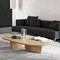 Leomix Ovaler Couchtisch aus Massivholz, mit Beistelltisch mit 2 Beinen, moderner, einfacher Sofa-Beistelltisch, für den Haushalt im Wohnzimmer,B,100 * 50 * 40cm