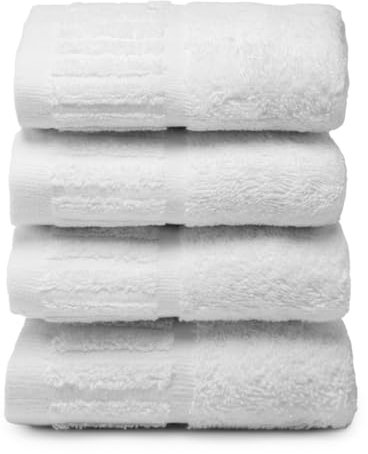 Top Towel - 4 Asciugamani Bidet o Viso - Asciugamani bianchi hotel - Grandi asciugamani da bagno - 100% cotone - Bianco - 30x50 cm