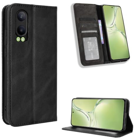 COMAKU Funda con Tapa Oneplus Nord CE4 Lite 5G, Carcasa Movil Libro Antigolpes con Ranura para Tarjeta - Negro