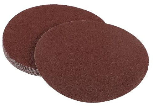 Partuto 10 Pcs 6inch 40 Grit Universal Sanding Discs - Round Hook and Loop Sandpaper - White Paper Red