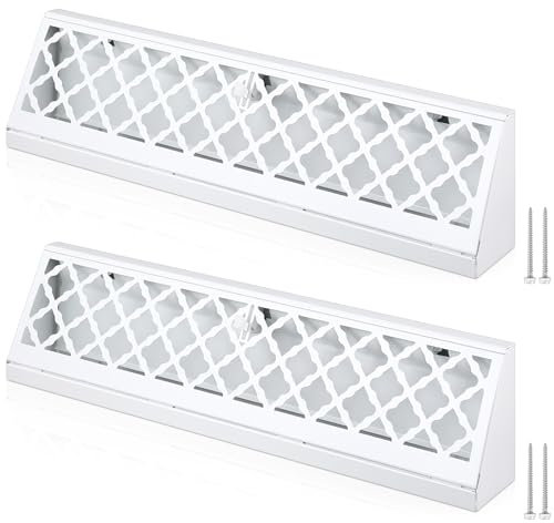 Blulu 2 Stück 38,1 cm Bodenleisten-Registerkanal, Öffnungsgröße, modernes Design, Lüftungsabdeckungen für Zuhause, Boden, Wand, Sockelleiste, Diffusor, inkl. Schrauben, Weiß