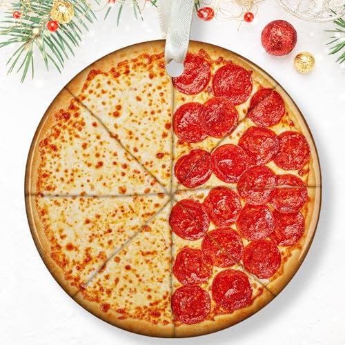 Pizza-Ornamente für Weihnachtsbaum – Pizza-Weihnachtsdekoration, Pizza-Ornament 2024, Pizza-Ornament – Lebensmittel-Ornamente für Weihnachtsbaum, Lebensmittel Weihnachtsbaumschmuck –