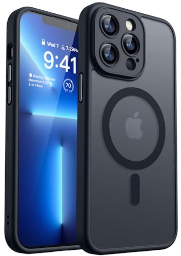 CANSHN 2024 Neu für iPhone 13 Pro Max Hülle mit Kameraschutz für Magsafe (TOP Militärschutz & Magnetkraft) Extrem Haltbarkeit Hülle iPhone 13 ProMax Case Stoßfest, Schwarz