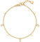 JEWELS BY LEONARDO Armband Ciao Liora, Arm-Schmuck aus goldfarbenem Edelstahl, rechteckige Plättchen und klare Baguette Glassteine, 18-20 cm Länge, Schmuck Damen, 024457