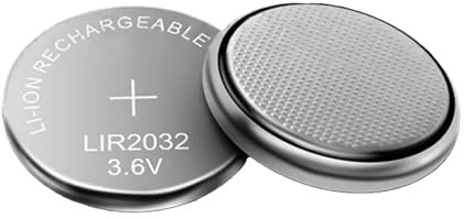 Pilas de botón para Reloj de Pulsera, Pilas de botón - Batería de Iones con Forma de botón LIR2032 de 3,6 V,2 Pilas de Iones Planas para Reloj de Pulsera electrónico