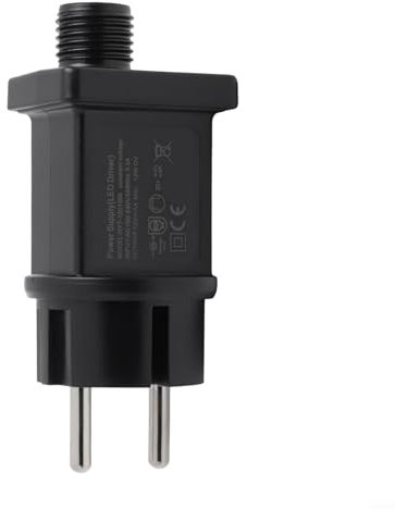 12V Lichterkette Netzteil Adapter,0,5A-1A Weihnachtsbeleuchtung LED Lichterketten Adapter IP44 Wasserdicht Transformator ABS Material Für Niederspannungs LED Adapter,220 V-240 V, 50-60 Hz(12V 1A)