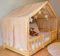 YellowNest Hausbett Himmel - 100% Baumwolle - Betthimmel Hausbett aus Musselin für Bett 70x140 cm & 80x160 cm - Mit Wimpelkette Kinderzimmer Stern (Beige Wimpelkette Stern, 130 x 320 cm)