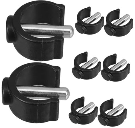 NIYANGLE 8Pcs Toilet Seat Risers Replacement Locking Clips Thermoplastic Rubber Handrail Clamp for Crutches Adjustable Tube Pin Locks Compatible with Toilet Stools and Shower Chairs