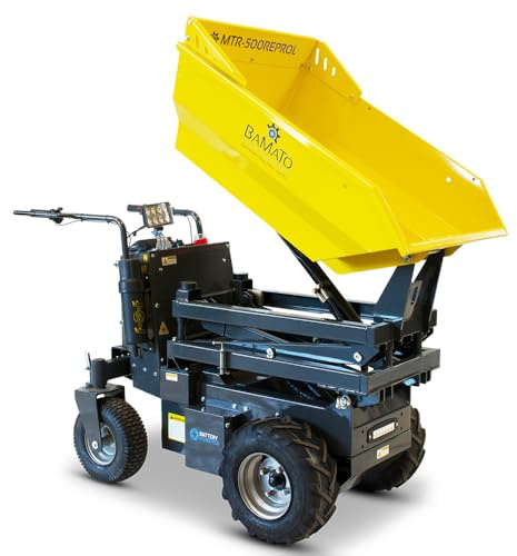 BAMATO Elektro Dumper MTR-500REPROL Kipphydraulik & Liftfunktion 500kg | Elektrischer Minitransporter mit Kipphydraulik, Liftfunktion & LED-Beleuchtung | Kraftvoller Helfer für Lasten bis zu 500kg