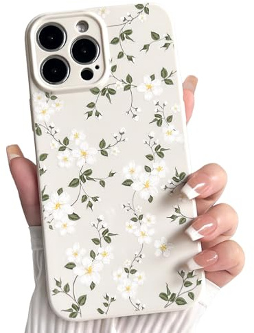 NITITOP Coque pour iPhone 12 Pro Max Mignon Floral Fleur à Pétales, Blanc | Vintage Adorable Flower, pour Femme Fille, Housse de protection en TPU Souple, Protection Intégrale de l'Objectif