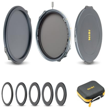 NiSi JetMag Pro 1–5 Stops VND Magnetfilter Kit inkl. True Color 1-5 Blenden Variabler ND-Filter und Magnet 67/72 / 77 / 82mm Magnetische Adapterringe