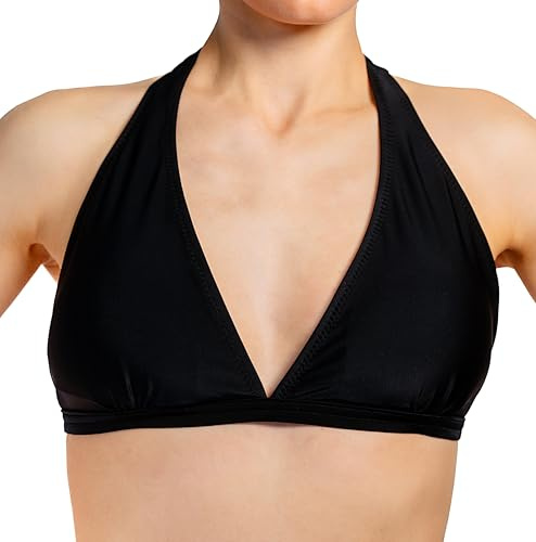 Aquarti Damen Bikini Top Oberteil, Farbe: Design 041 - Zum Binden/Schwarz, Größe: 36 Cup A