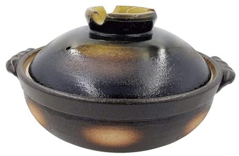 Kagetsu Banko Yaki Clay Pot - Shiro White/Kuro Black (4-5 Servings) Ø28cm | H13cm – Traditional Japanese Donabe for Hot Pot, Soup & Stew, Heat-Resistant Ceramic, Made in Japan (Kuro Black)