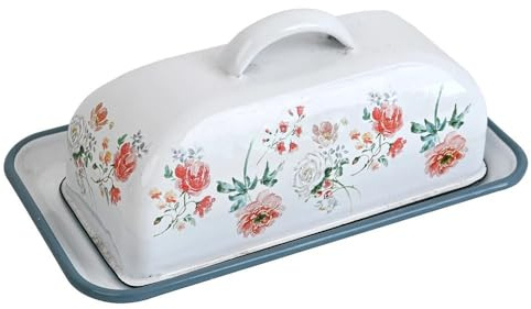 ZZlei2yu-12 Beurrier Beurrier avec Couvercle for établi, récipient en métal, Plats rétro Récipient à Beurre