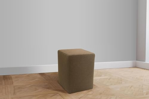 DOMO. Collection Polsterhocker Pontal, Hocker, Rechteckig, Füße mit Filzgleitern, Fußhocker, Polstergarnitur, 38 x 38 x 47 (BxTxH), braun