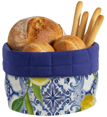 moorg Cestino Pane in Cotone, Porta Pane da Tavola - Cestini con Diverse Fantasie, Portapane da Tavola 19x19 cm
