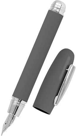 Online Füller Highway Anthracite I Füllfederhalter in Pastell-Grau mit Iridium-Feder M I Für Standard-Tintenpatronen I Ergonomischer Füllhalter für Kinder & Erwachsene