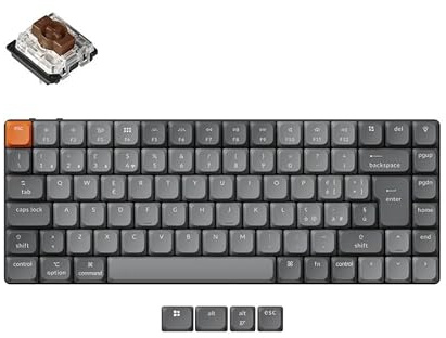 Keychron K3 Max – Teclado mecánico de perfil bajo 75% QWERTY italiano, teclas PBT de doble disparo, interruptores Gateron Brown intercambiables en caliente, inalámbrico 2.4 GHz/Bluetooth 5.1