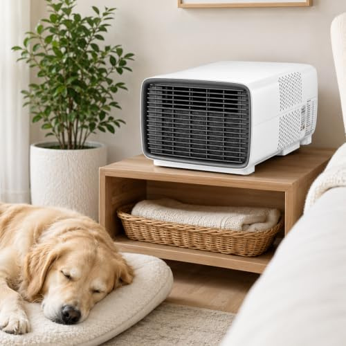 TBANVOO 3000BTU Aire Acondicionado Portátil, 280W Bajo Consumo, Enfría, Ventila y Deshumidifica, Pantalla Táctil Inalámbrica, Ultra-Silencioso para Caravana, Camping y Estudio de Cocina