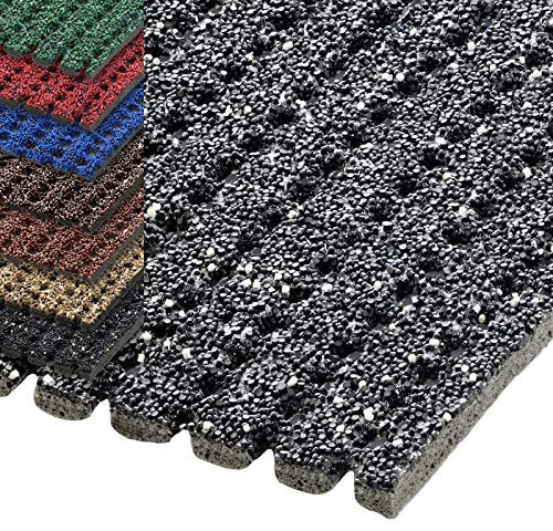 etm Tapis PVC granulé antidérapant Tapis Exterieur Interieur | terrasse, Balcon, Camping, école | Fabrication Allemande | 8 Coloris, 15 Tailles | 120x100cm, Gris