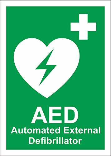 Indigos UG Aufkleber mated External Defibrillator - Self Adhesive Label 200mmx 150mm