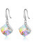 Uloveido Pendientes Colgantes de Gancho francés de Plata esterlina Cristales de Swarovski de Cubo Cuadrado - Regalo de joyería de Moda para Mujeres niñas (Embalaje de Caja) Y418-E