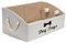 Geyecete Large Dog Toys Storage Bins - Foldable Fabric Trapezoid Organizer Boxes with Cotton Handle, Collapsible Basket for Shelves(Beige-DOG)