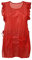 Chasuble Kasack Überwurf Schürze Dederon Nylon Nostalgie Rüsche einfarbig, Farbe:rot, Größe:XL (50-56)