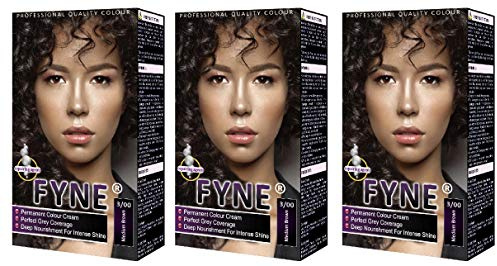 FYNE Medium Brown Permanent Hair Dye for Women – Pack of 3 - Home Hair Color Cream with Built-in Conditioner - Gentle, Long-Lasting, Suitable for All Hair Types - Achieve Salon-Quality Results at Home