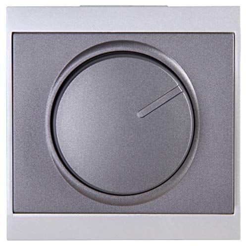 Kopp Malta anthrazit, Universal-Dimmer mit Druck-Wechsel-Schalter für LED, Phasenan- und Phasenabschnitt, LED 3-100 Watt, Glühlampen 10-250 Watt, 846250085