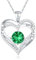 CDE Necklaces for Women Birthstone Pendant, Sterling Silver Love Heart Rose Gold Jewellery Gifts for Mum Her Wife Girlfriend Anniversary Birthday Mothers Day (925 Sterling Silver, 05-May)