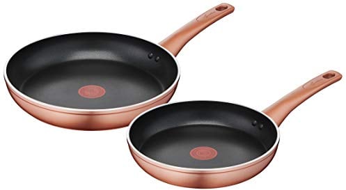 Lagostina cuivrée set de poêles effet cuivre, aluminium anti-adhésif, 24/28 cm