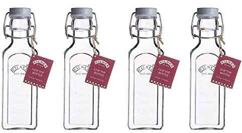 Kilner Traditional Clip Top Lid Bottle 0.3 Litre Transparent (Pack of 4)
