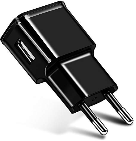 NXACETN Cargador De Teléfono USB Portátil De Viaje De 5 V con Fuente De Alimentación De Enchufe De La UE Compatible con Android negroNone * Enchufe de la UE