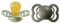 BIBS Supreme Schnuller 2er-Pack, BPA-frei, Symmetrischer Nippel. Naturkautschuk/Latex, Hergestellt in Dänemark. 0-6 Monate (2er Pack), Sage/Hunter Green