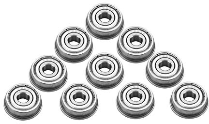 Kugellager, Akozon 10 Stück Lager Stahl Rillenkugellager Deep Groove Kugellager F625ZZ Doppel Geschirmte Miniatur Flansch Kugellager 5 x 16 x 5 mm