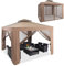 RELAX4LIFE 3 x 3 m Pavillon, Gartenpavillon mit Eisenrahmen&Moskitonetz, Gartenzelt mit 4 Seitenwänden&doppeltem Dach, Wasserdichtes&Sonnensicheres Partyzelt für Party Camping (Braun)