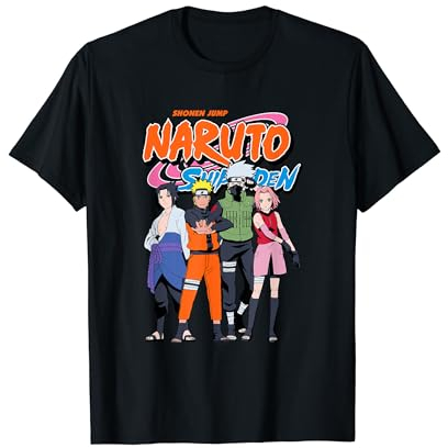 Naruto Shippuden Team 7 with Naruto Logo Anime T-Shirt