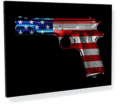 Sense Canvas Kunstdruck auf Leinwand, Motiv: USA-Pistole, 1911, Militär, Waffen, Armee, Heimdekoration, Poster, Gemälde, groß, 40 x 30 cm