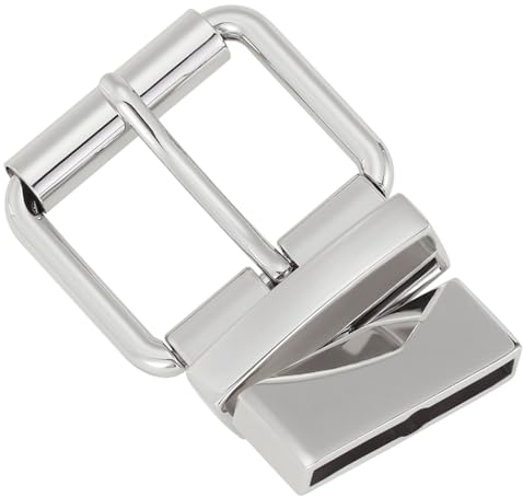 DJCAIZYY 40 mm, wendbare Gürtelschnalle, Ersatz-Gürtelschnalle, Silberfarben, 4 cm