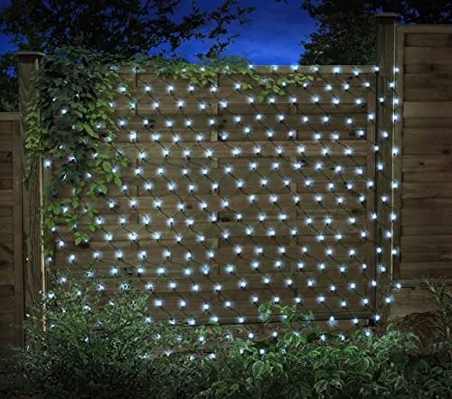 The Outdoor Living Company Solar LED Net Lights 105 Cool White Garden Fairy Trellis Lights 2.1M x 1.05M