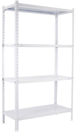 Simon Rack Schwerlastregal, 1500x1000x300 mm, Bis 70 kg Belastbar, 3 Verstellbare Ablagen, Kellerregal, Lagerregal, Weiss - Ecoclick, Weiß