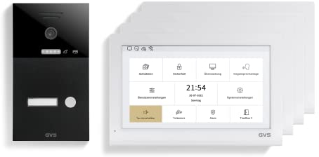 GVS - 1-Familienhaus IP Video Türsprechanlage AVS5404U - Mit 4x10 Zoll Monitor, App, HD-Kamera & Türöffner Funktion - Türklingel Sprechanlage Gegensprechanlage