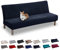 Lydevo Sofabezug ohne Armlehnen 3 Sitzer Sofabettüberzug Stretch Armlehne Sofabettüberzug Sofabezug Armlos Clic Clac Elastisch Couchbezug Futon für Klappcouch ohne Armlehnen，Jacquard#Blu Navy