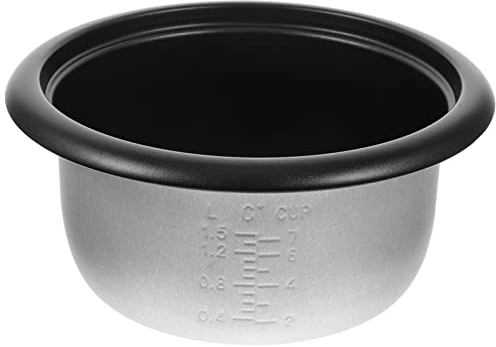 OUNONA Reiskocher Innentopf Edelstahl Innenkochtopf Rice Cooker Reiskocher Dampfgarer Topf Einsatz Kochtopf Antihaft Reiskocher Topf InnenTopf Ersatzzubehör Für Elektrokocher Zubehör 3L