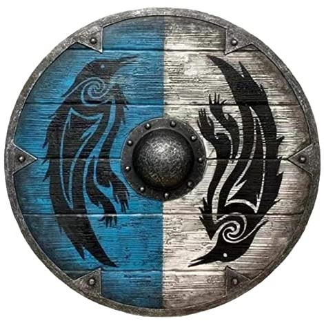 Jeanny Bouclier Viking Décoration Murale Bouclier Viking Bois Bouclier Médiéval Vintage Decoration Murale Accessoires Cosplay Viking