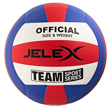 JELEX Drill Volleyball aus hochwertigem Kunstleder in Größe 5, Gewicht 300 g. 18-Paneln-Design, mit strukturierter Oberfläche. Ideal als Spiel-, Trainings- oder Freizeitball. In Zwei Farben